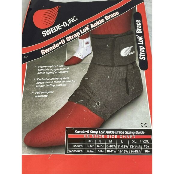 Swede-O Strap Lok Ankle Brace size Medium Black - New - Picture 7 of 9